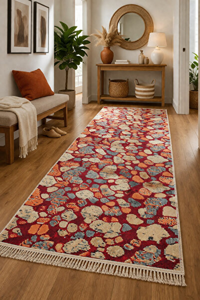 OEM Covor tradițional, 80x300 cm, gri și alb