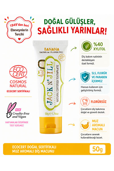 Jack N'Jill Jack N' Jill Pastă de dinți naturală Banana 50 gr 1 bucată