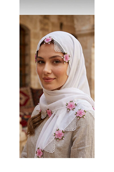 NUMİSTORE İğne oyası beyaz renk namaz örtüsü