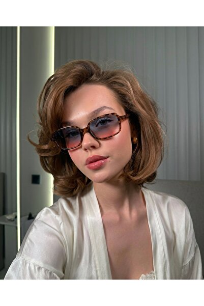 funeyes Square Square Sunglasses Miux Leopard Double Color Thin Frame Stylish...