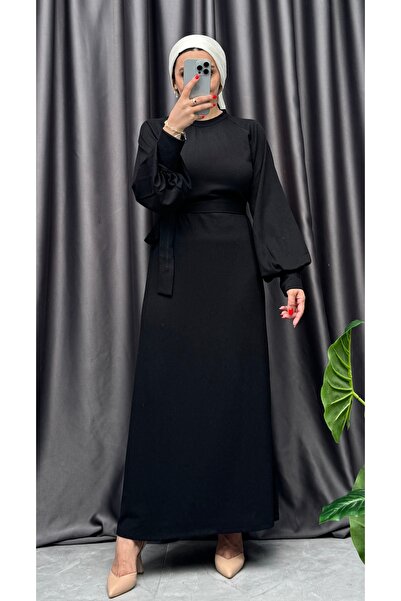 NİSUM MODA Kemerli Bürümcük Elbise