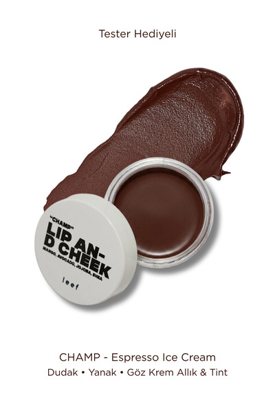 Leef Lip & Cheek Balm Champ | Mocha Dudak & Yanak Balmı | 3’ü 1 Arada Krem Al...
