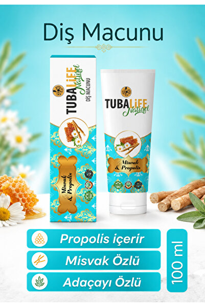 TUBALİFE Tubalıfe Natürel Diş Macunu - Adaçayı Özlü, Misvaklı, Propolisli 100...