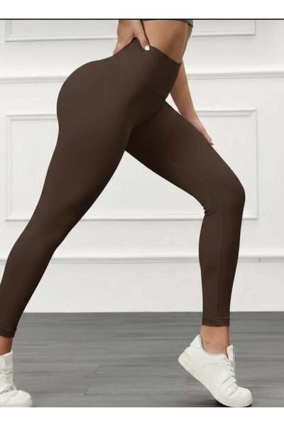 Mercan Kids & Boutique Women's High Waist Gathering Tights Seamless No-Show Sports Tights