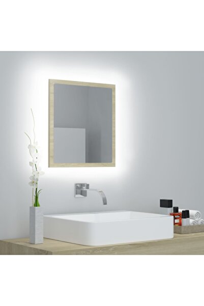 Concept Oglindă de baie LED, stejar sonoma, 40x8,5x37cm, lemn prelucrat