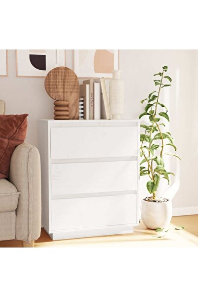 Concept Servantă, alb, 60x34x75 cm, lemn masiv de pin