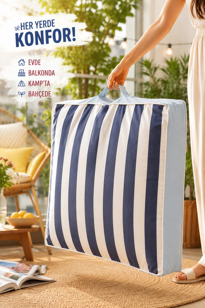 Nari Collections Çok Amaçlı Yer Minderi Balkon Piknik Spor ve Dekoratif Kulla...