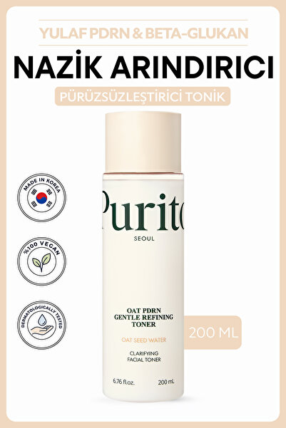 Purito Oat PDRN Gentle Refining Toner 200ml - Bariyer Güçlendirici, Arındırıc...