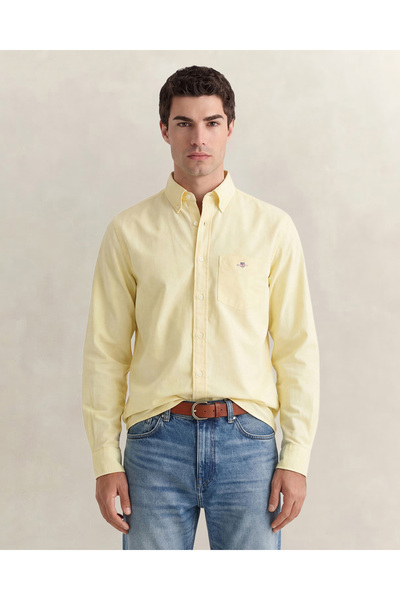 Gant Erkek Turuncu Regular Fit Logolu Gömlek