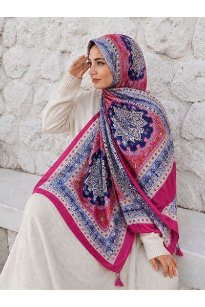 Axesoire 15238 Patchwork Sa deznom Plavi Sa resama Šal