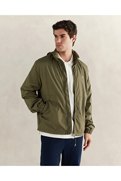 Gant Erkek Yeşil Regular Fit Kapüşonlu Rüzgarlık
