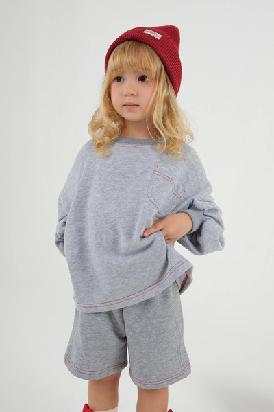 Mioma Kids Red Stitched Shorts