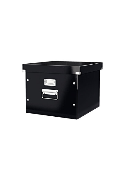 Leitz Cutie de depozitare cu capac din carton laminat cu capac negru WOW Clic...