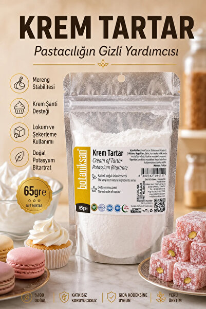 botaniksan Krem Tartar 65gr Potasyum Bitartrat (Cream of Tartar) - Mereng, Ma...