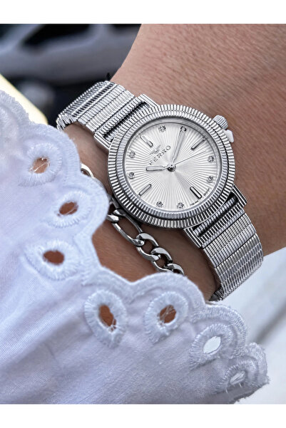 FERRO Silver Steel Cord Women Wrist Watch Fl40149A-A 3Atm Waterproof 2 Year G...