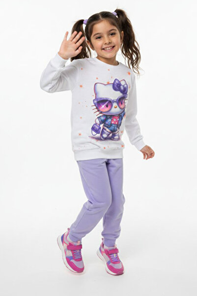 TOFİSA Set de pijamale pentru fete, cu imprimeu liliac - 28237-LILA