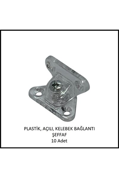 Adilon Plastik Açılı, 40 Mm T Bağlantı Şeffaf, Köşe Birleştirme 10 Adet