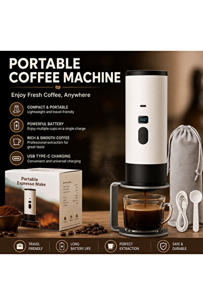 essentialneedforall Portable Coffee Maker, 3-in-1 Wireless Espresso Machine, ...