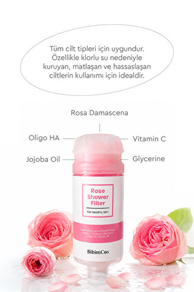 Bibimcos Rose Shower Filter - Gül Özlü Duş Filtresi