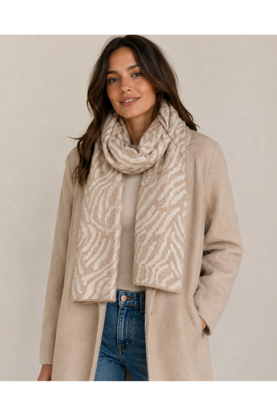 Sebir Moda Eșarfă tricotată cu model zebră