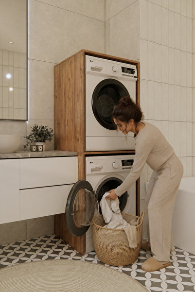 Odaco Çamaşır Makinesi Dolabı Kurutma Makinesi Dolabı Banyo Dolabı %100 MDFLAM