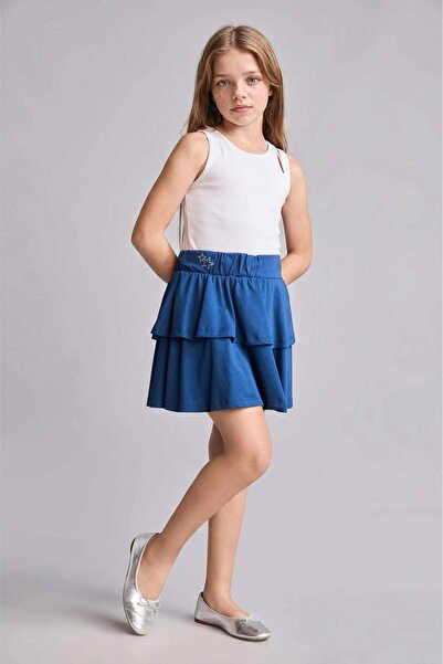 DeFacto Elastic Waist Layered Light Pink Mini Skirt Girls H7066A826Hs