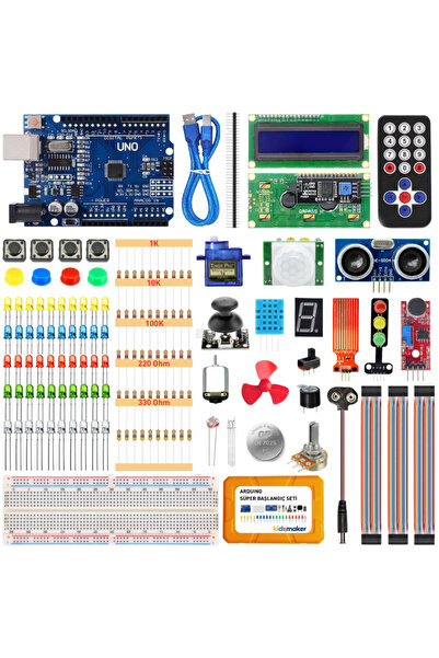 Kids Maker Arduino 193 Parça Süper Başlangıç Seti - Malzeme Kutulu
