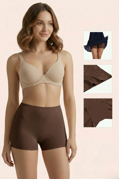MİSTİRİK Carigna Model Hafif Toparlayıcı Mini Boxer Model Kahve Renk