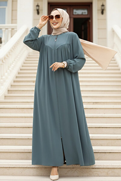 Neva Style Hijab verde cu fermoar 45285CY