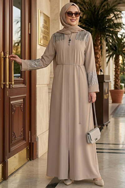 N.S NEVA STYLE Abaya Tesettür cu model detaliat tip biscuiți 45306BS