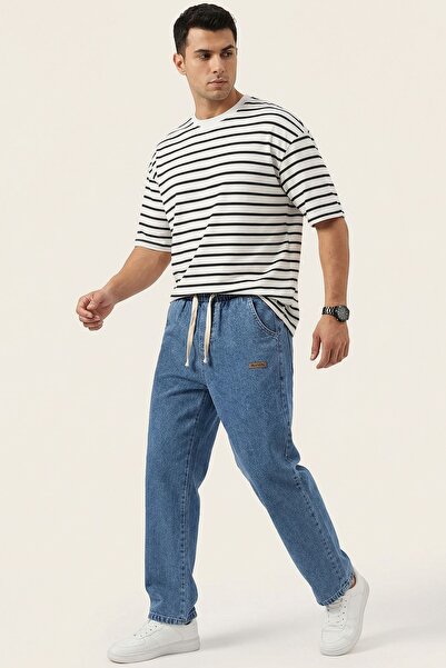 Hiccup BDART Pantaloni Din Denim Cu Talie Elastică