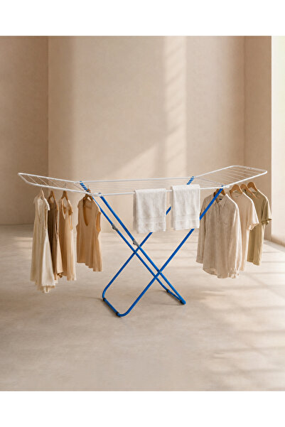 Bisbell Foldable Clothes Drying Rack, 16 Metre Drying Space, Silver Metal Fra...