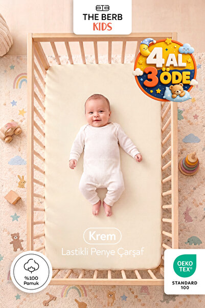 The Berb 100% Cotton Combed Elastic Baby Sheet |   Park Bed, Crib, Mother's S...