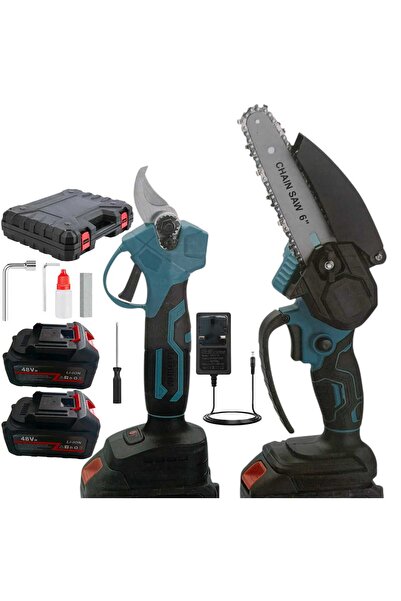 Generic Electric Wood Saw with Electric Pruning Shears 6-Inch Chainsaw with 2...