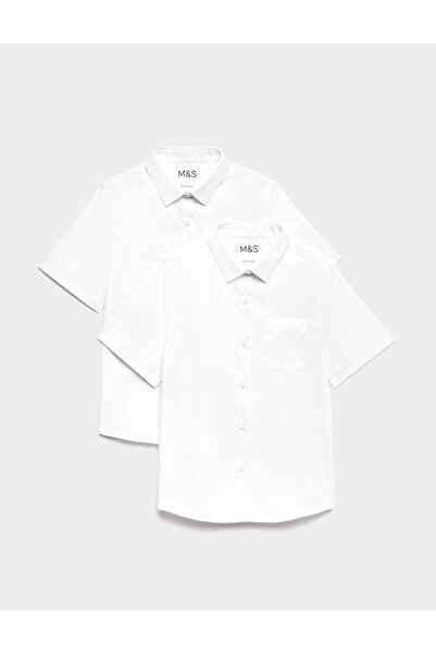 Marks & Spencer 2'li Slim Fit Kısa Kollu Gömlek (2-18 Yaş)