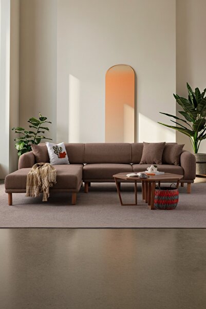 Ak sofa STELLA SOL KÖŞE KAHVERENGİ