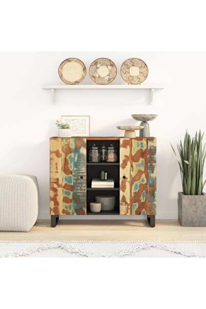 Concept Servantă cu 2 uși, 90x33x75 cm, lemn masiv recuperat