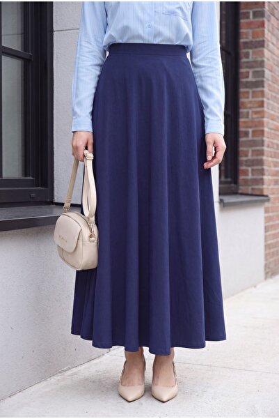 Modamorfo Imported Lycra Crepe Flared Skirt with Elastic Waist -Laci