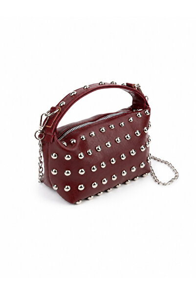 Nura Collection Women's Mini Size Studded Hand and Shoulder Bag with Cross St...