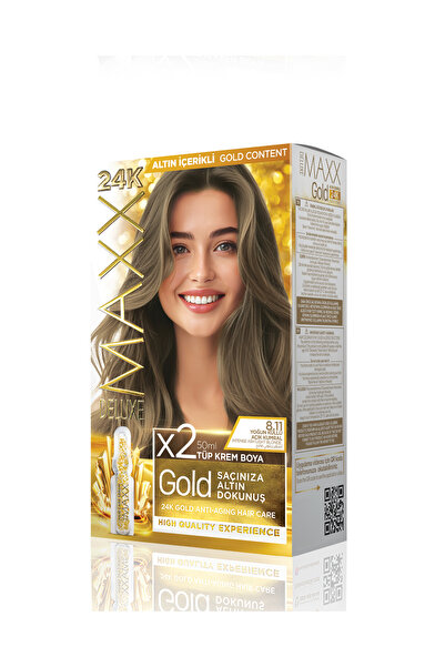 MAXX DELUXE Golden Beauty Set Saç Boyası 8.11 Yoğun Küllü Açık Kumral