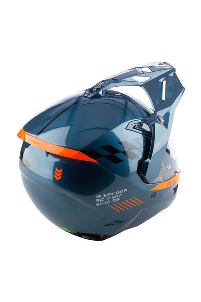 Klim X1 Alpha Carbon Concept Korumalı ADV Motosiklet Kaskı MaviOranj