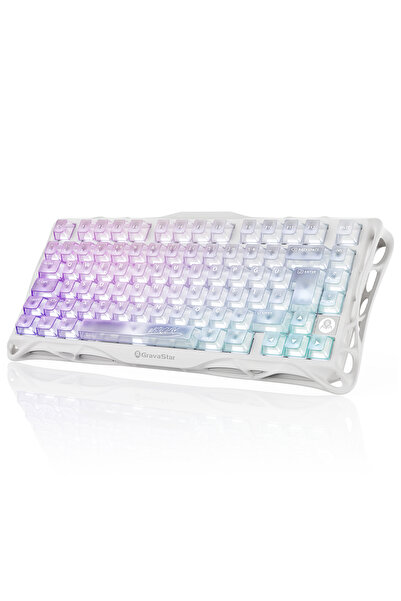 Gravastar Mercury K1 Lite RGB Kablosuz Mekanik Gaming Klavye, Türkçe Q, Cryst...