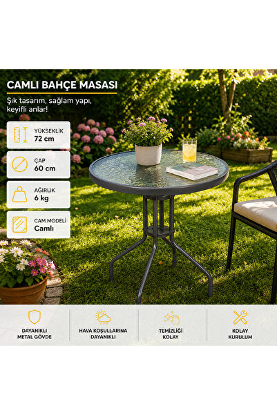 Altınkayaticaret ALTINKAYA TİCARET BARİ YUVARLAK BAHÇE BALKON MASASI