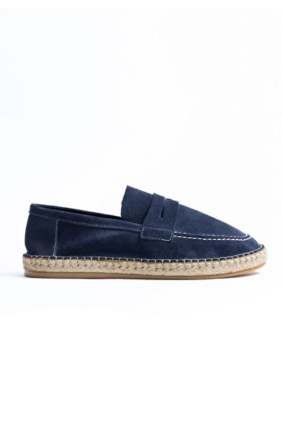 no7man Minoa Lacivert Loafer Süet Hakiki Deri Erkek Espadril