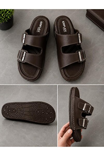 Macs Moda Men's Double Buckle Daily Slippers Orthopedic Comfortable Non-Slip ...