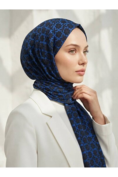 Vissona %100 Saf İpek Şal İnce Saten Vual Dokuma Jakar Desenli 90x210 Şal