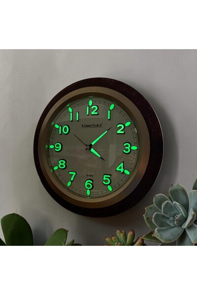 Time Gold Fosforlu 3D Rakam Bombeli Cam Sessiz Akar Saniye Duvar Saati Eskitm...
