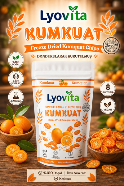 Lyovita Dondurularak Kurutulmuş (Freeze Dried) Kumkuat 20 g