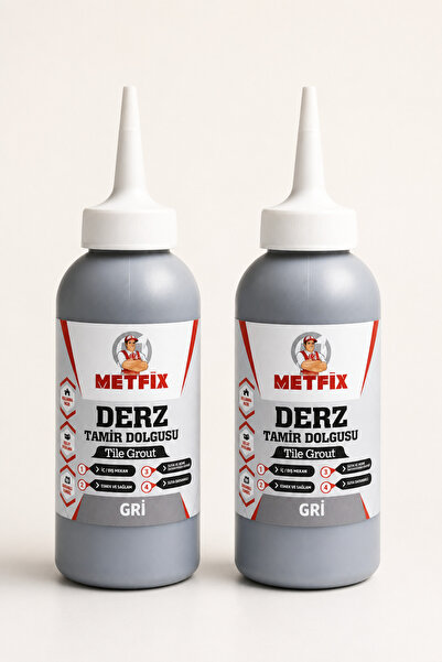 METFİX (GRİ RENK) 2 ADET 220 Gr Hazır Derz Arası Tamir Dolgusu Fayans Seramik...