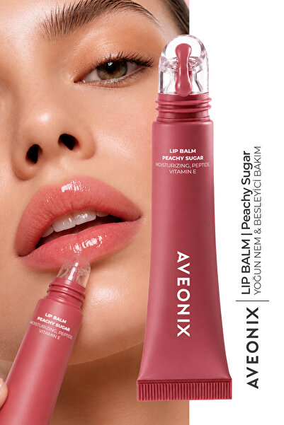 AVEONIX Cam Görünümlü Dudak Parlatıcısı Lip Balm Peachy Sugar | Yoğun Nem | E...